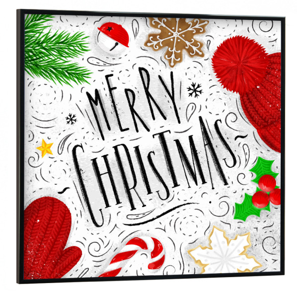 Poster mit schwarzem Rahmen 30x30 cm "Merry christmas 5" artboxONE - Schwarzweiß,Weihnachten