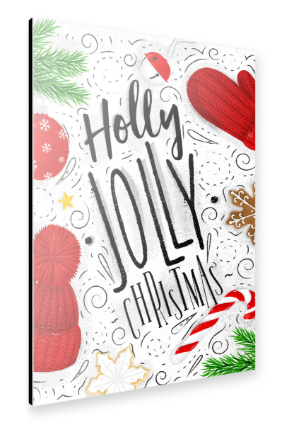 Alu-Dibond "Holly jolly christmas" 30x20 cm artboxONE