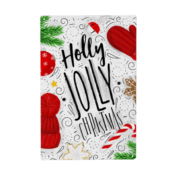 Metall Poster "Holly jolly christmas" artboxONE - Schwarzweiß,Weihnachten