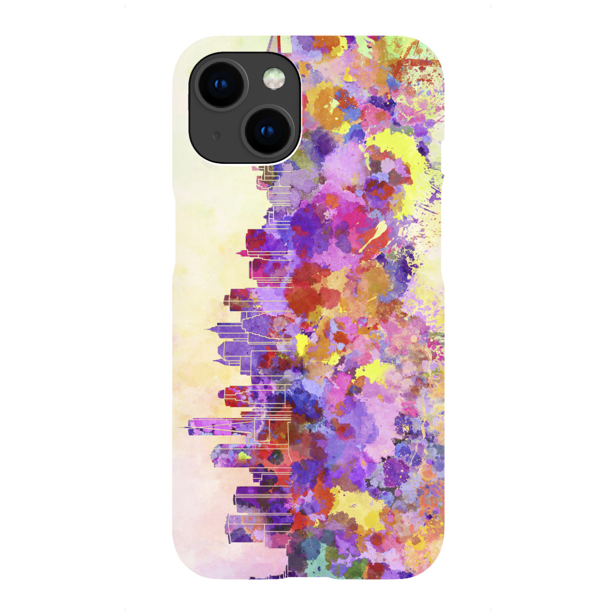"New York V2 skyline in watercolor"für iPhone - Premium-Case Handyhülle artboxONE