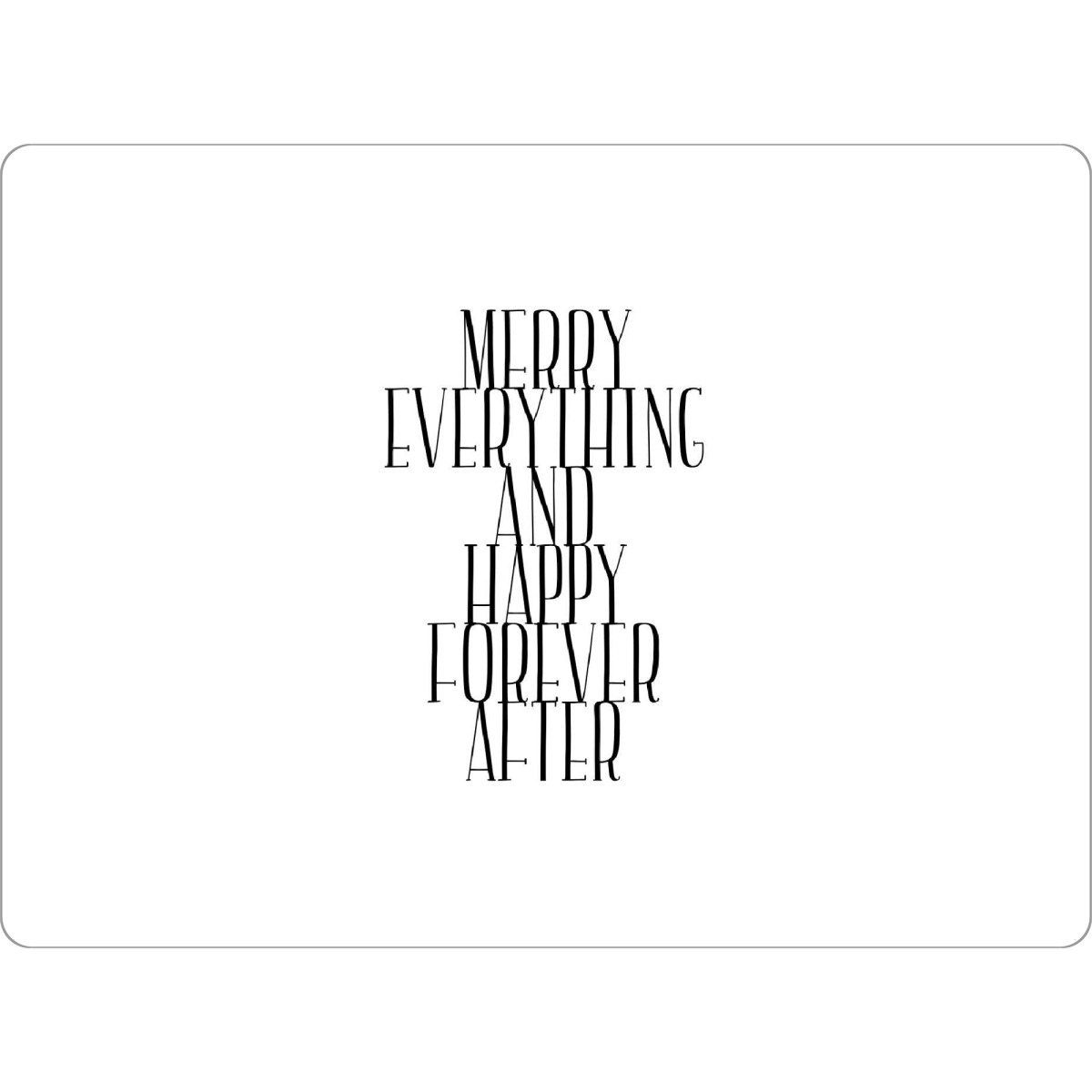 Tischset "Merry Everything Happy Forever" artboxONE - Schwarzweiß,Weihnachten