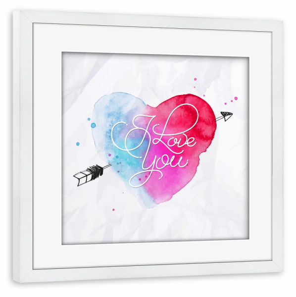 Poster mit Rahmen weiß "Love heart" artboxONE - Liebe