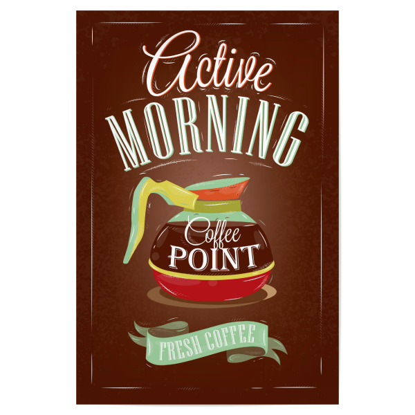 Poster "Active morning" artboxONE - Essen & Trinken,Schwarzweiß