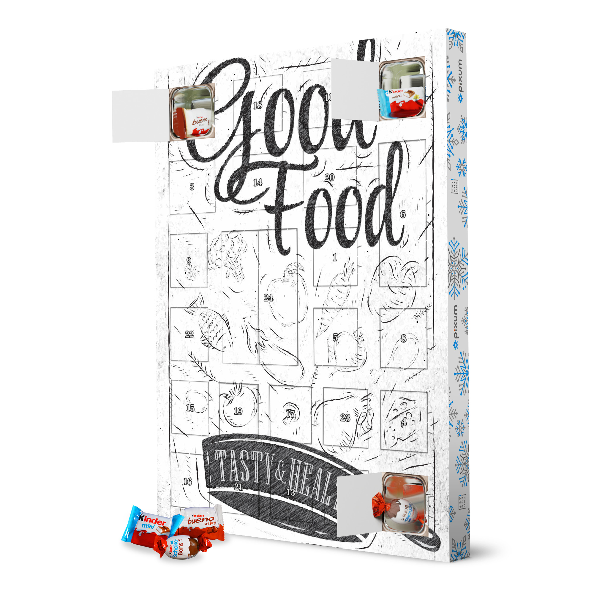 Adventskalender XXL mit Produkten von Kinder Good food coal artboxONE Adventskalender Essen & Trinken