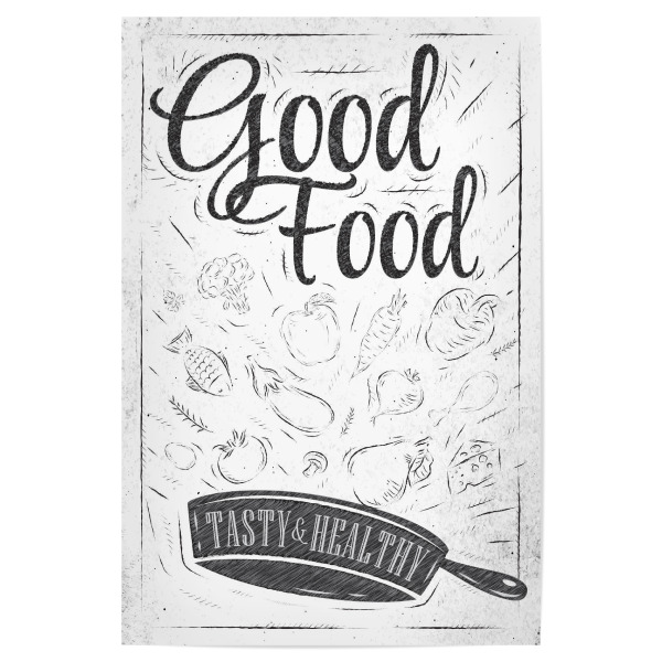 Poster 30x20 cm "Good food coal" artboxONE - Essen & Trinken,Schwarzweiß