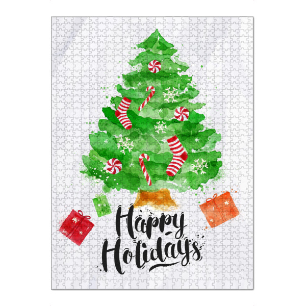Puzzle Ravensburger "Watercolor Christmas tree 2" artboxONE - Schwarzweiß,Weihnachten