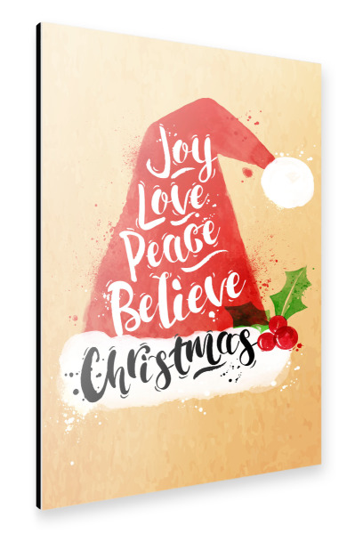 Alu-Dibond "Watercolor Santa hat" 30x20 cm artboxONE