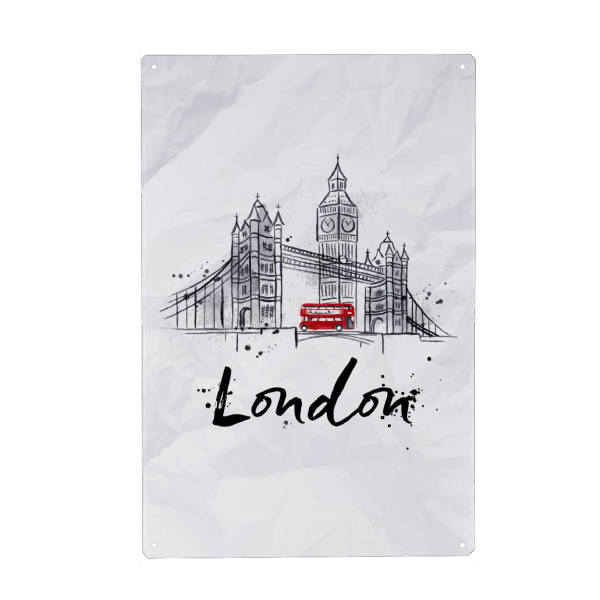 Holzbild "London 13" artboxONE - Städte / London,Schwarzweiß