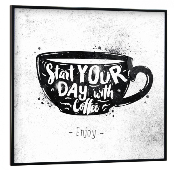 Poster mit schwarzem Rahmen 30x30 cm "Cup black" artboxONE - Essen & Trinken,Schwarzweiß