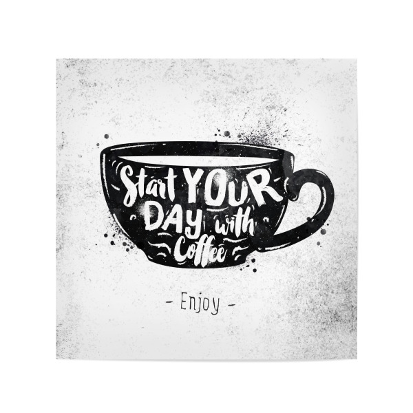 Poster 20x20 cm "Cup black" artboxONE - Essen & Trinken,Schwarzweiß