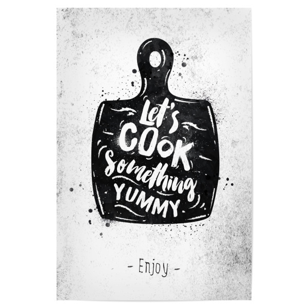 Poster "Cutting board black" artboxONE - Essen & Trinken,Schwarzweiß