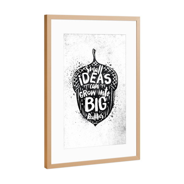 Poster mit Rahmen Kupfer "Ideas black" artboxONE - Schwarzweiß,Fashion