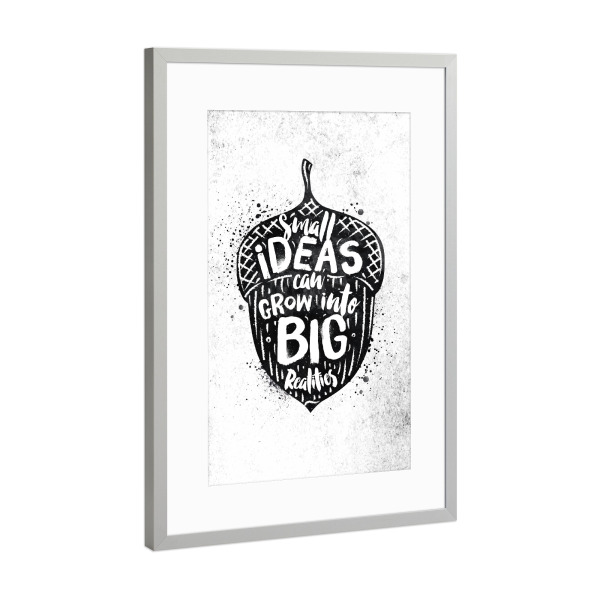 Poster mit Rahmen Silber "Ideas black" artboxONE - Schwarzweiß,Fashion