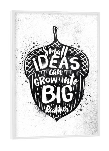 Poster mit weißem Rahmen "Ideas black" artboxONE - Schwarzweiß,Fashion