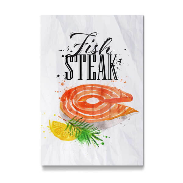 Galerie-Print "Fish steak watercolor" 30x20 cm artboxONE