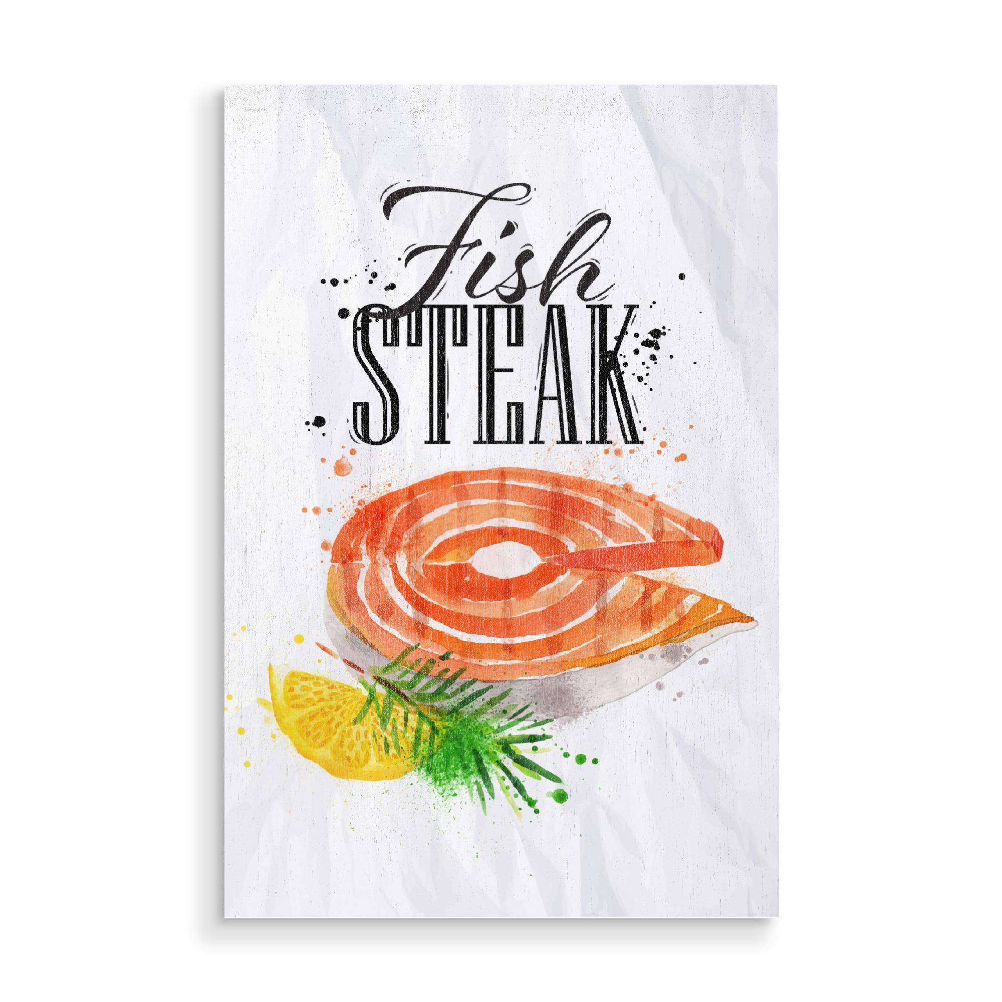Holzbild "Fish steak watercolor" artboxONE - Essen & Trinken