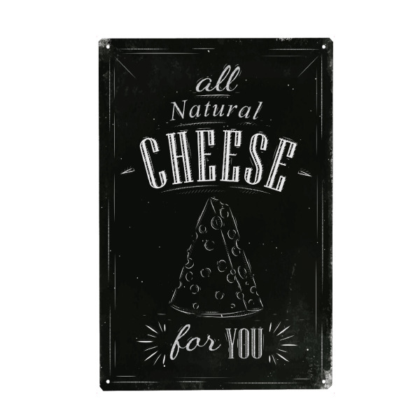 Holzbild "All cheese chalk" artboxONE - Essen & Trinken,Schwarzweiß