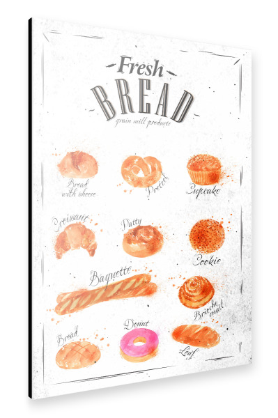 Alu-Dibond "Bread products" 30x20 cm artboxONE