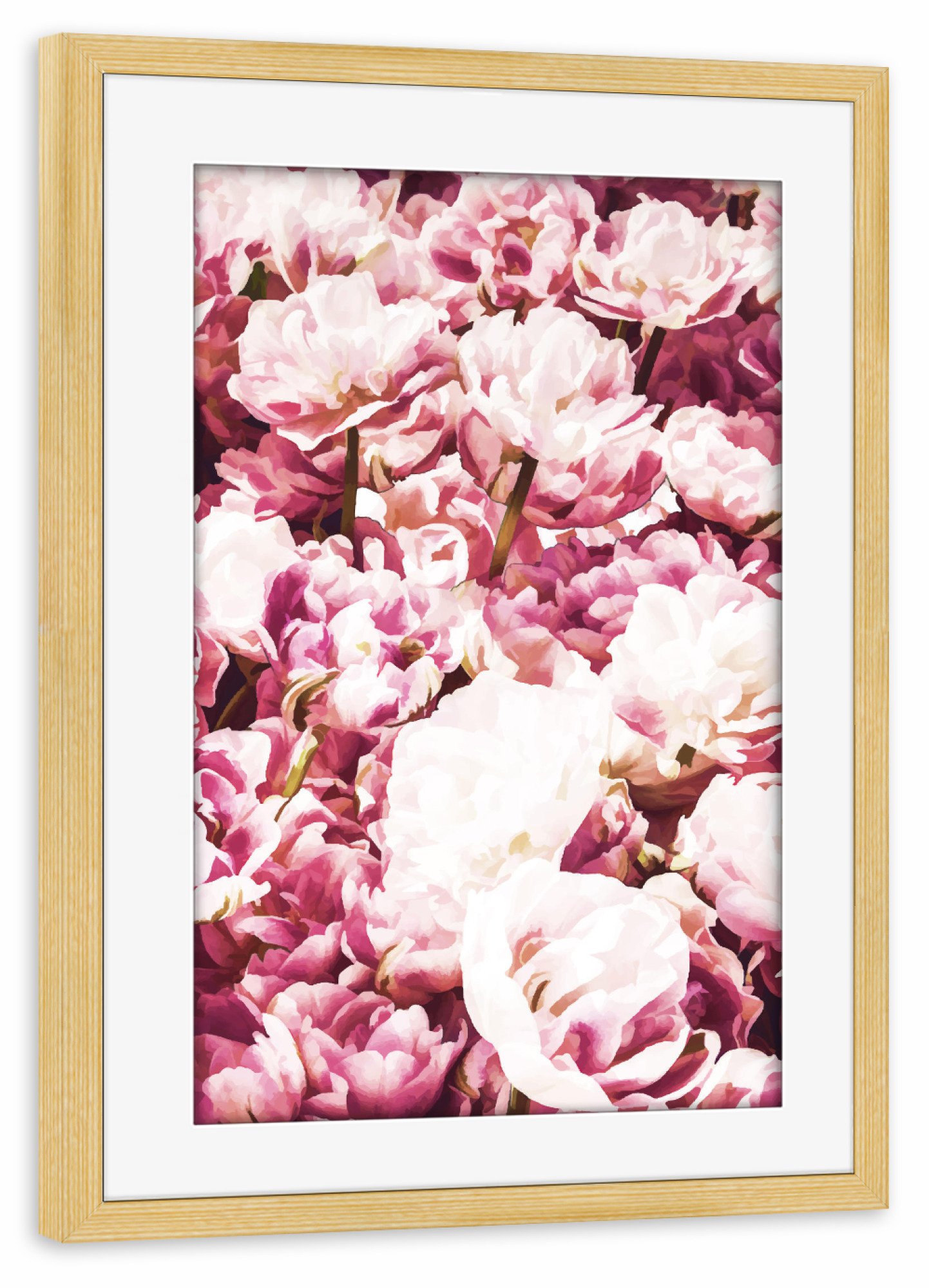 Poster mit Rahmen kiefer "Pink Mood" artboxONE - Natur,Floral,Abstrakt - Floral,Pink,Blossom,Bloom,Vintage,Nature,Exotic,Pretty petals,Botanical