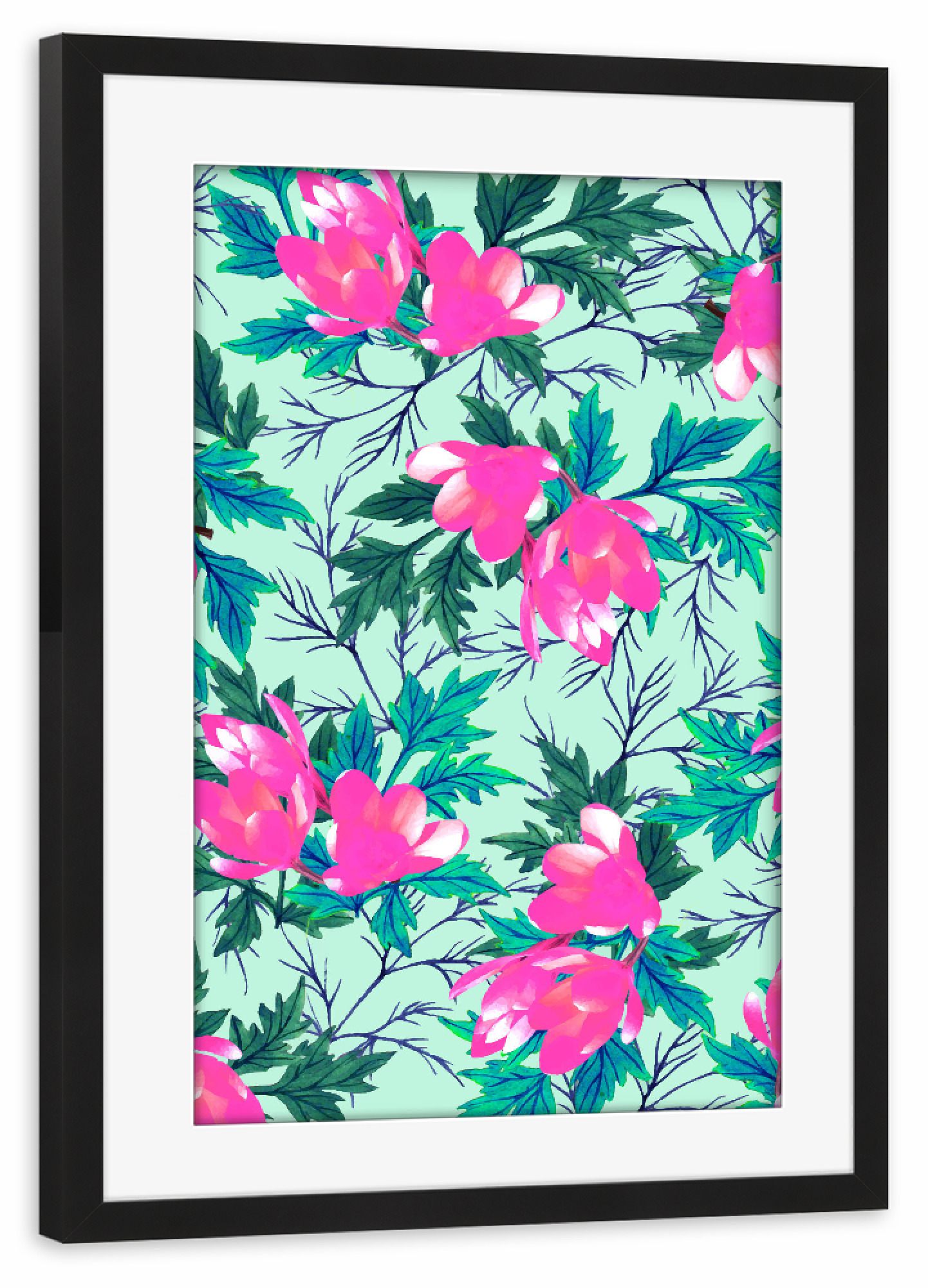Poster mit Rahmen schwarz "Summer Garden" artboxONE - Natur,Floral,Abstrakt