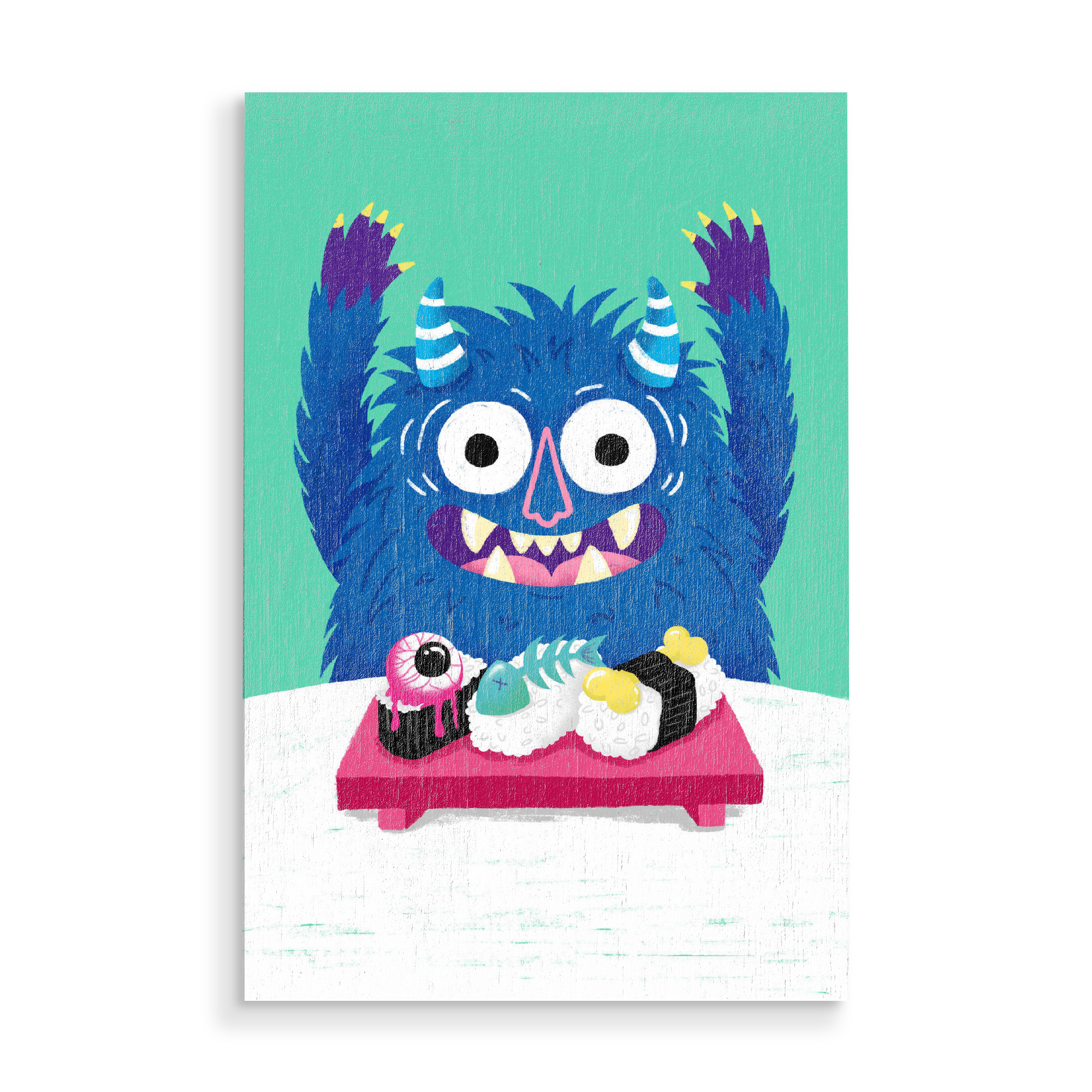 Holzbild "I Heart Sushi" artboxONE - Für Kinder,Essen & Trinken,Lustig
