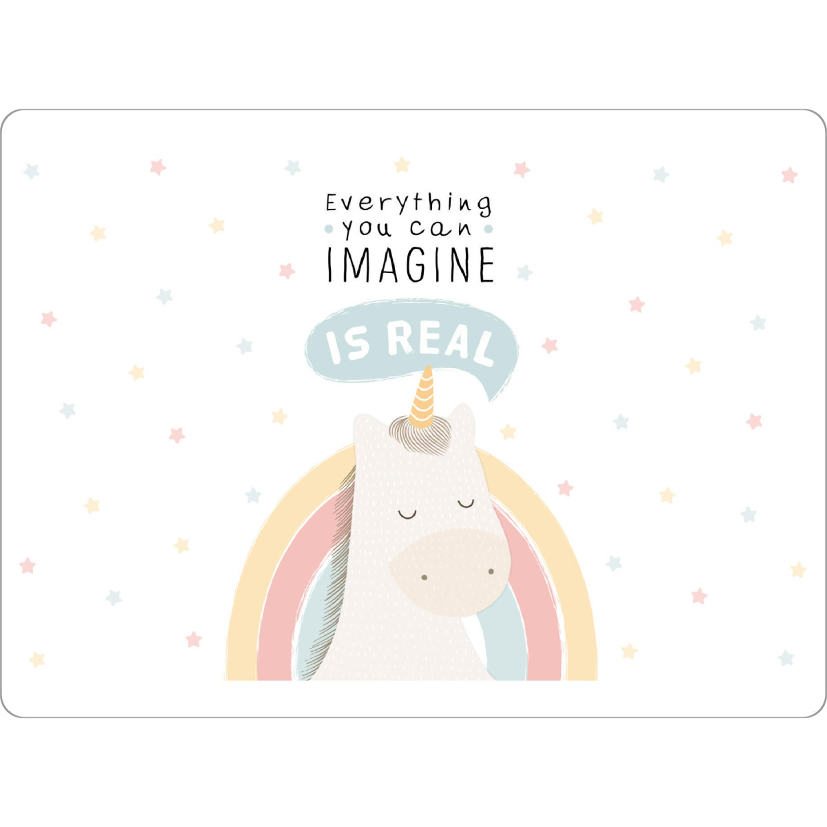Tischset "Everything you can imagine is real" artboxONE - Für Kinder - Quote,Lovely,Magic,Unicorn,Love,Animals - Bild Quote