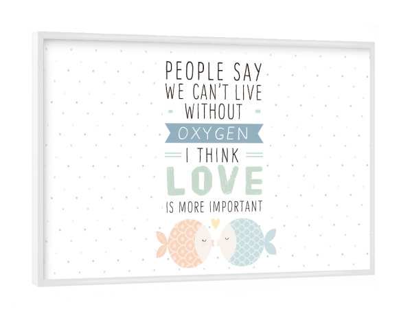 Poster mit weißem Rahmen "Love is more important" artboxONE - Liebe - Quote,Love,Animals,Lovely