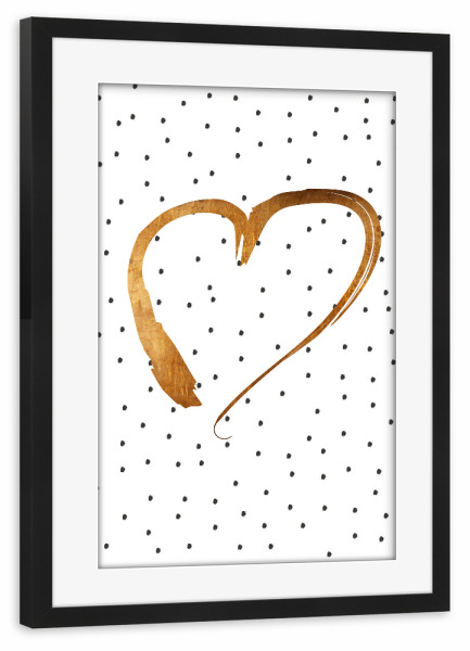 Poster mit Rahmen schwarz "Heart 01" artboxONE - Für Kinder,Abstrakt,Menschen,Schwarzweiß,Liebe,Für Mama,Für Papa