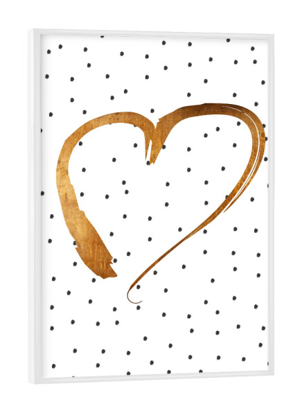 Poster mit weißem Rahmen "Heart 01" artboxONE - Für Kinder,Abstrakt,Menschen,Schwarzweiß,Liebe,Für Mama,Für Papa