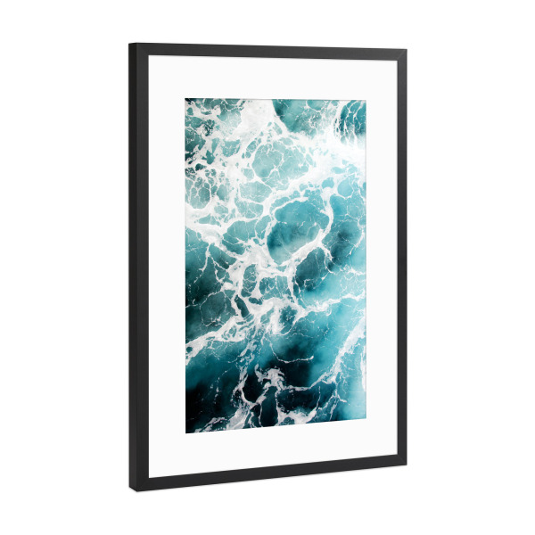 Poster mit Rahmen Schwarz (Metallic) "Foam Ocean" artboxONE - Natur,Reise,Abstrakt,Geometrie,Unterwasser - Meer,Wasser,Wellen,Schaum,Ocean