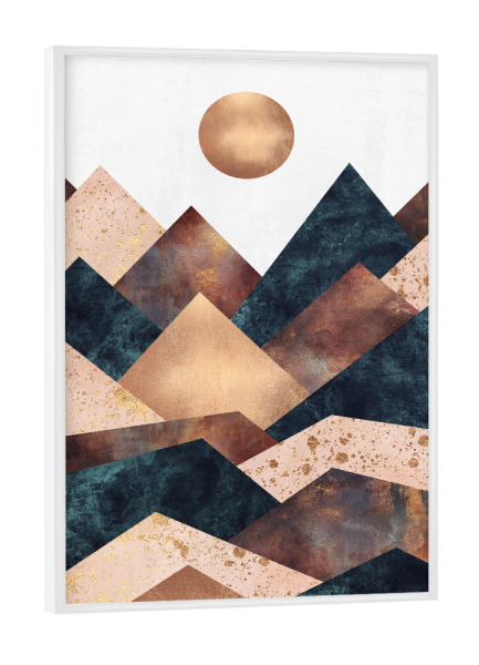Poster mit weißem Rahmen "Autumn Peaks" artboxONE - Natur,Geometrie - Graphic,Landscape,Mountains,Peaks,Nature,Autumn,Fall