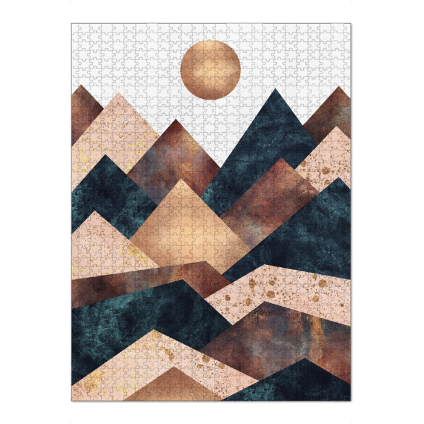 Puzzle Ravensburger "Autumn Peaks" artboxONE - Natur,Geometrie - Graphic,Landscape,Mountains,Peaks,Nature,Autumn,Fall - Bild graphic