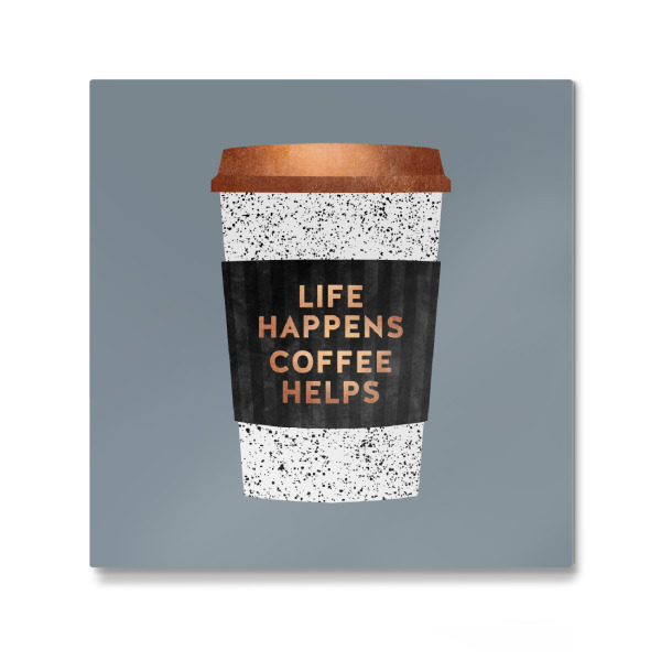 Galerie-Print "Life Happens, Coffee Helps 2" 30x30 cm artboxONE