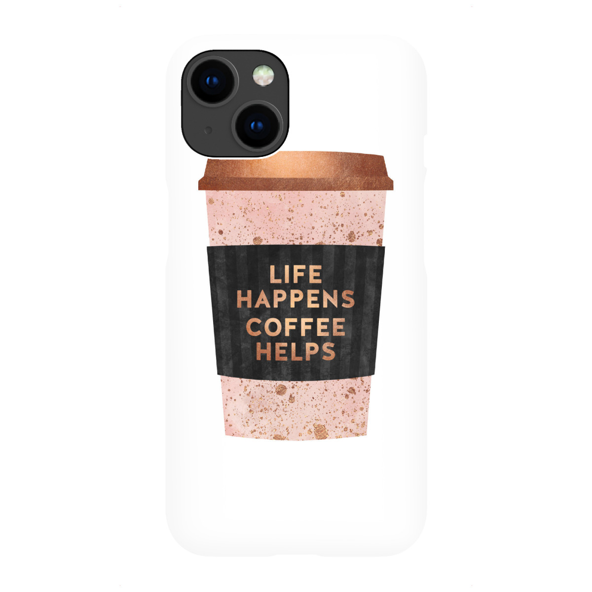 iPhone "Life Happens, Coffee Helps 1" Premium-Case Handyhülle artboxONE