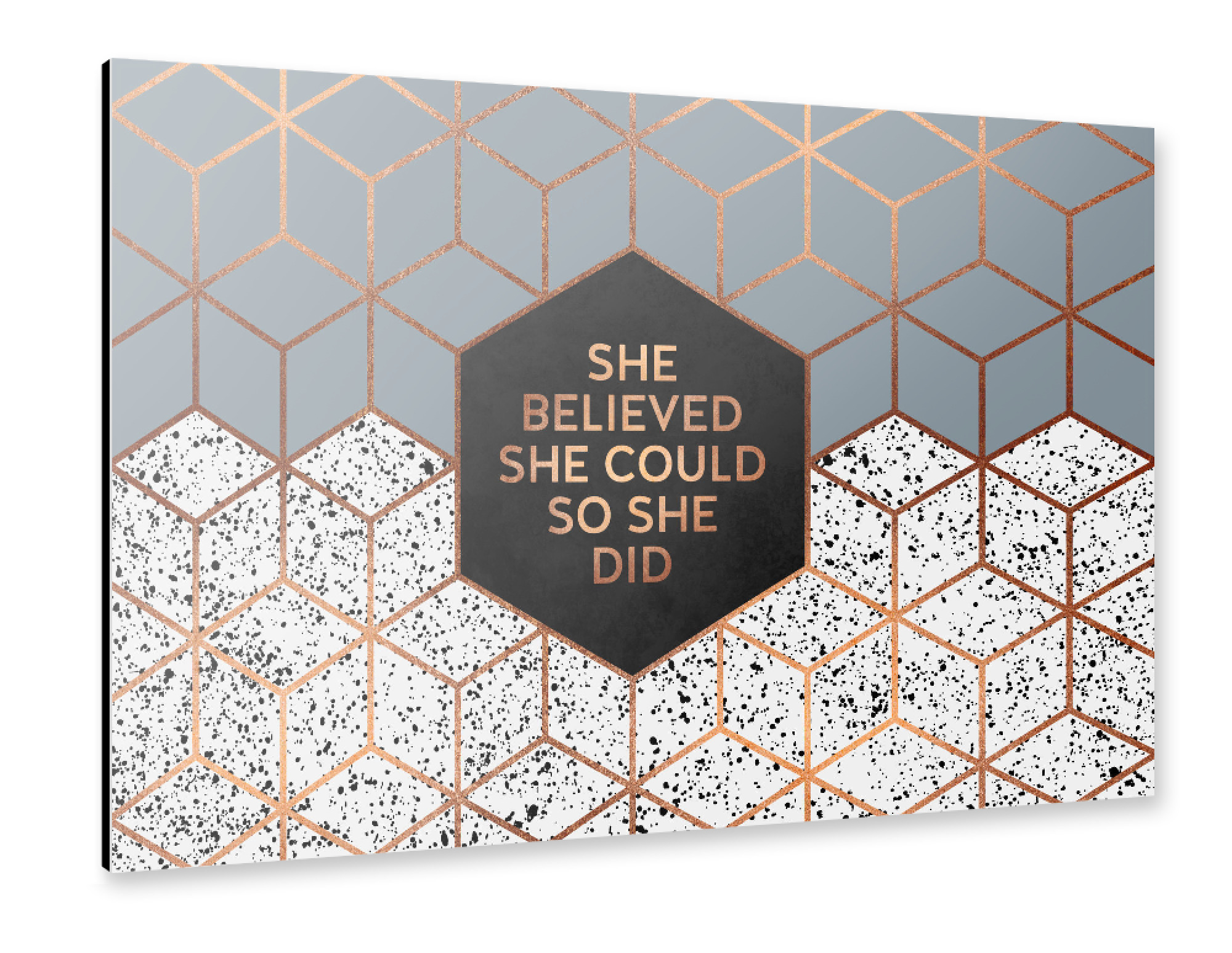 Alu-Dibond "She Believed She Could 4" 75x50 cm artboxONE