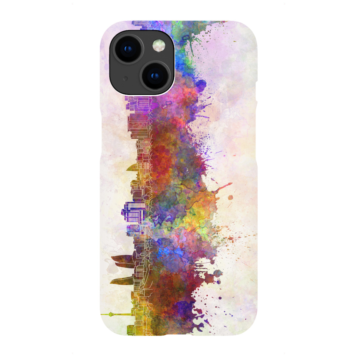 iPhone "Baku skyline in watercolor" Premium-Case Handyhülle artboxONE