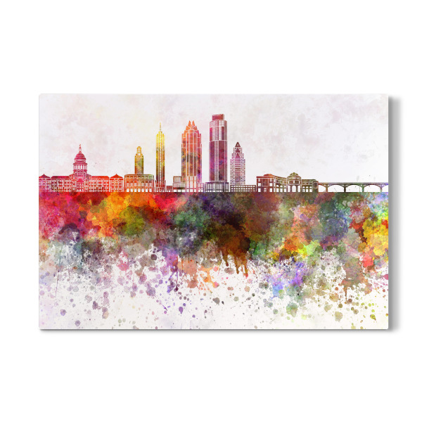 Galerie-Print "Austin V2 skyline in watercolor" 30x20 cm artboxONE