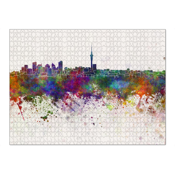 Puzzle Ravensburger "Auckland skyline in watercolor" artboxONE - Städte,Reise,Abstrakt,Architektur