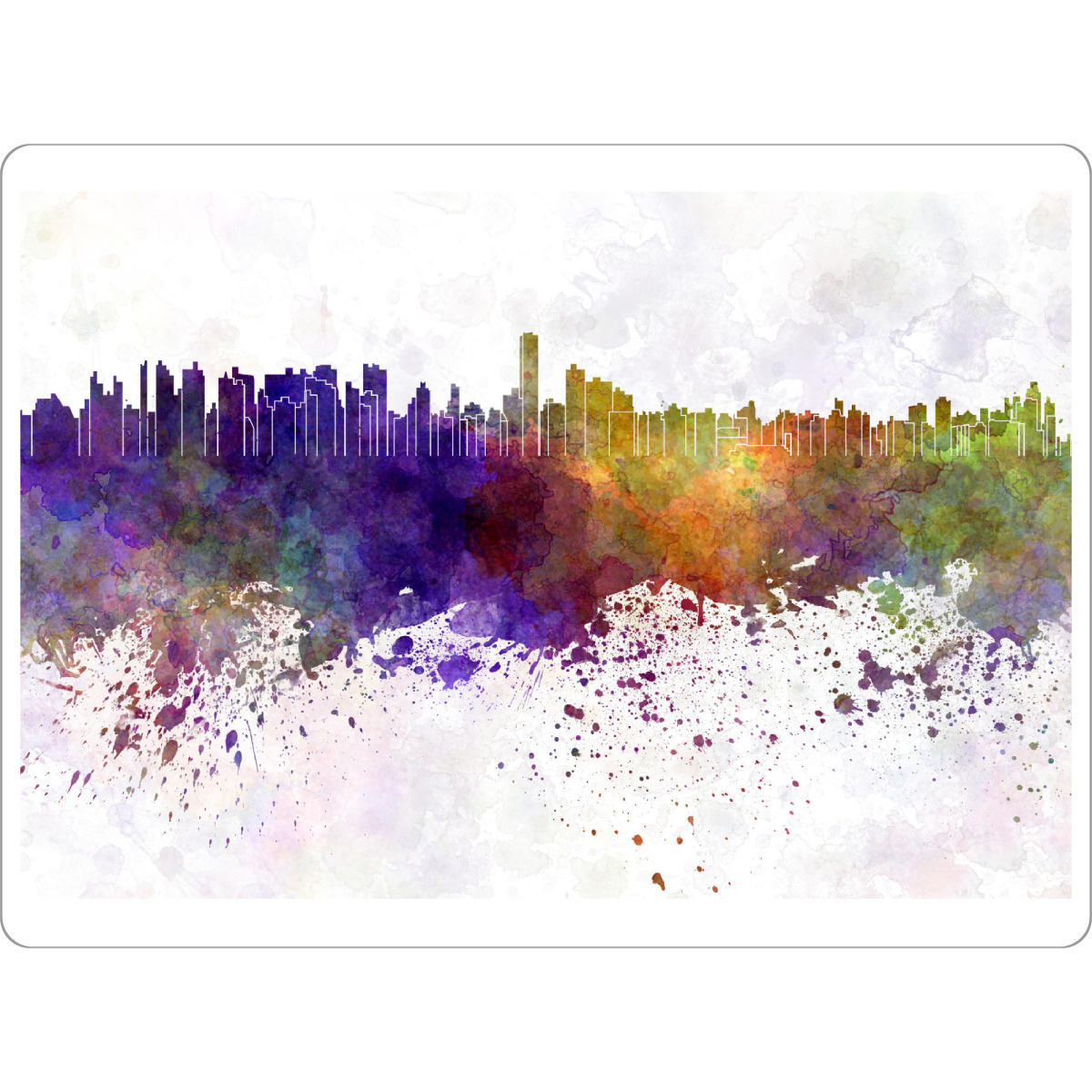 Tischset "Asuncion skyline in watercolor" artboxONE - Städte,Reise,Abstrakt,Architektur