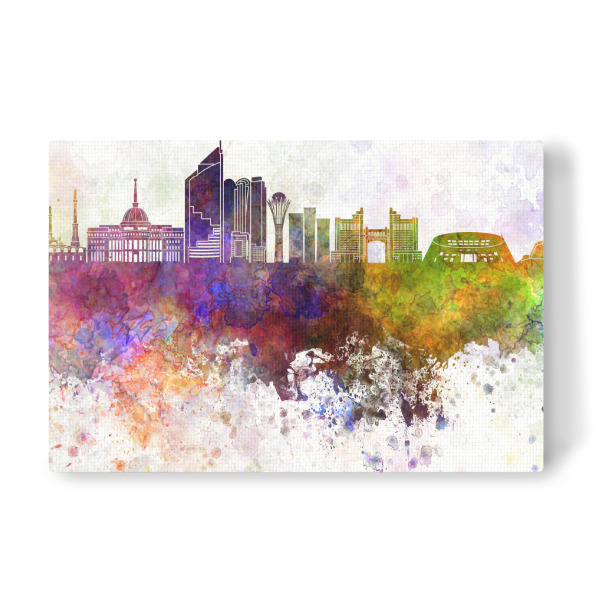 Leinwandbild "Astana skyline in watercolor" artboxONE - Städte,Reise,Abstrakt,Architektur