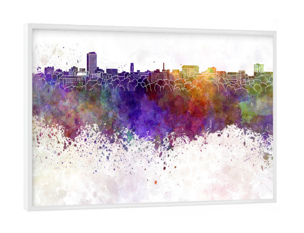 Poster mit weißem Rahmen "Ann Arbor skyline in watercolor" artboxONE - Städte,Reise,Abstrakt,Architektur
