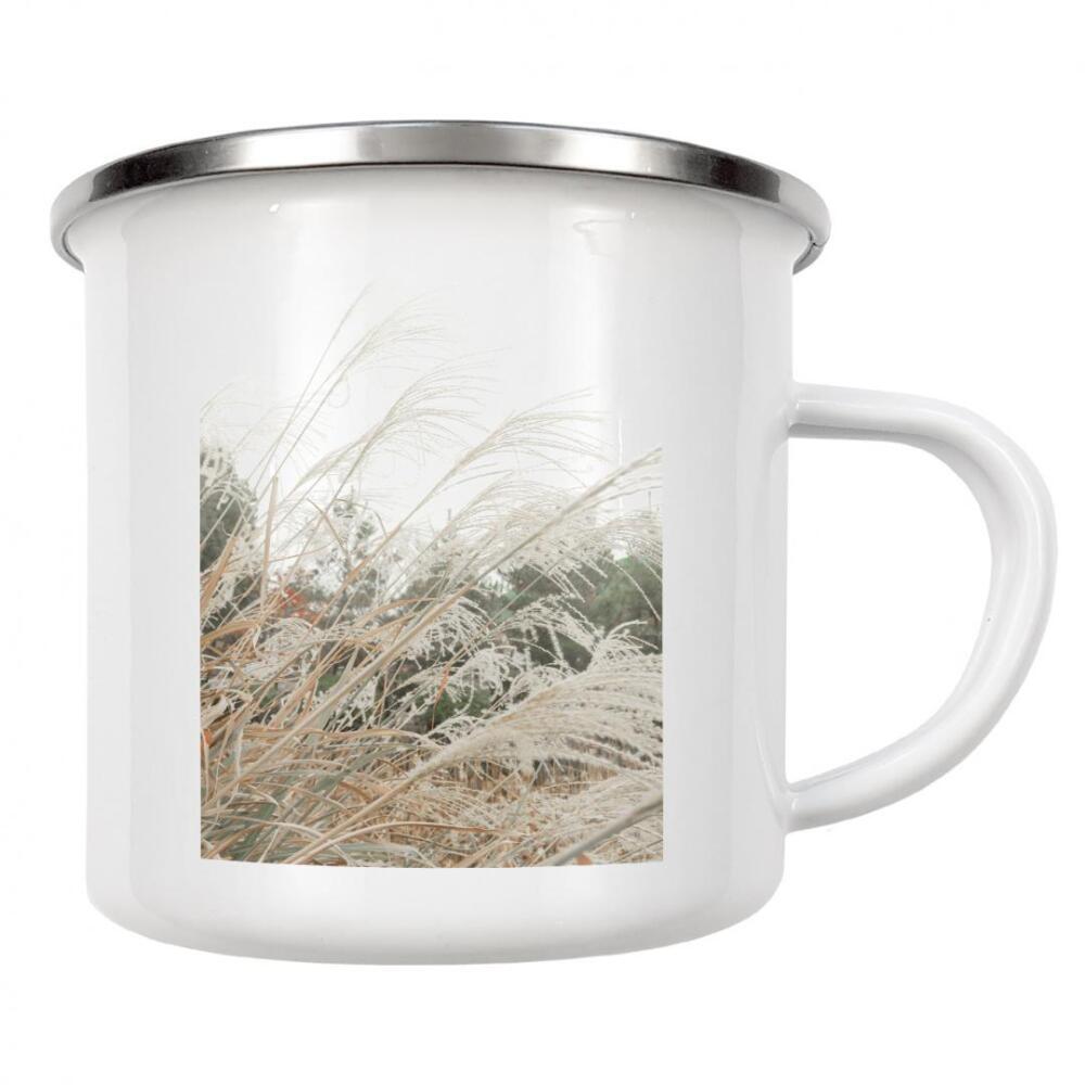 Emaille Tasse "Pampasfeld" artboxONE - Natur,Floral,Für Mama - Pampas,Gras,Natur,Floral,Botanisch