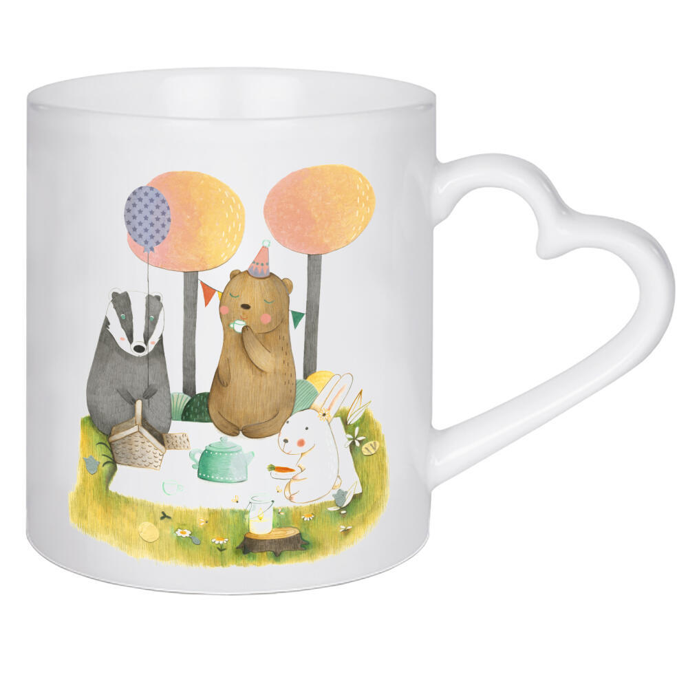 Herztasse "Picknick" artboxONE - Natur,Für Kinder,Tiere,Essen & Trinken