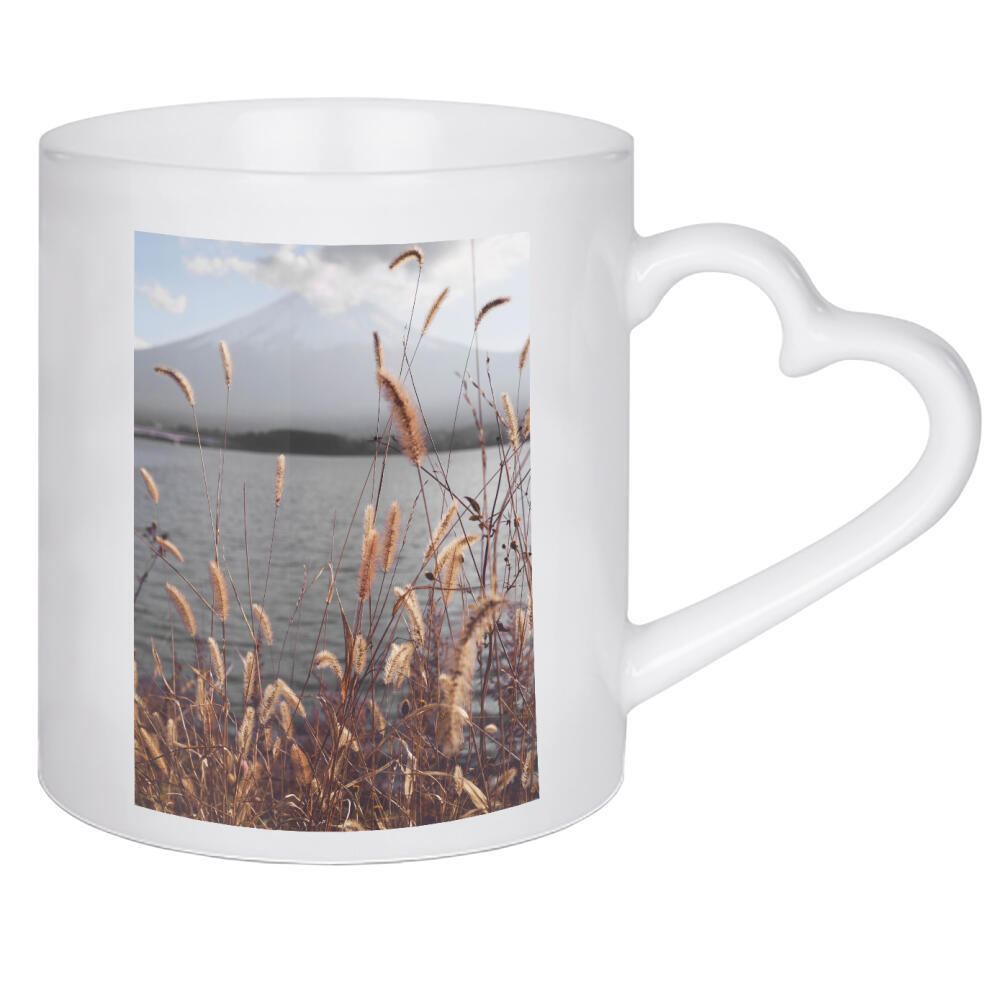 Herztasse "Berg Fuji See" artboxONE - Natur,Floral,Reise / Asien,Städte / Tokio - Fuji,See,Pampa,Pampasgras,Landschaft