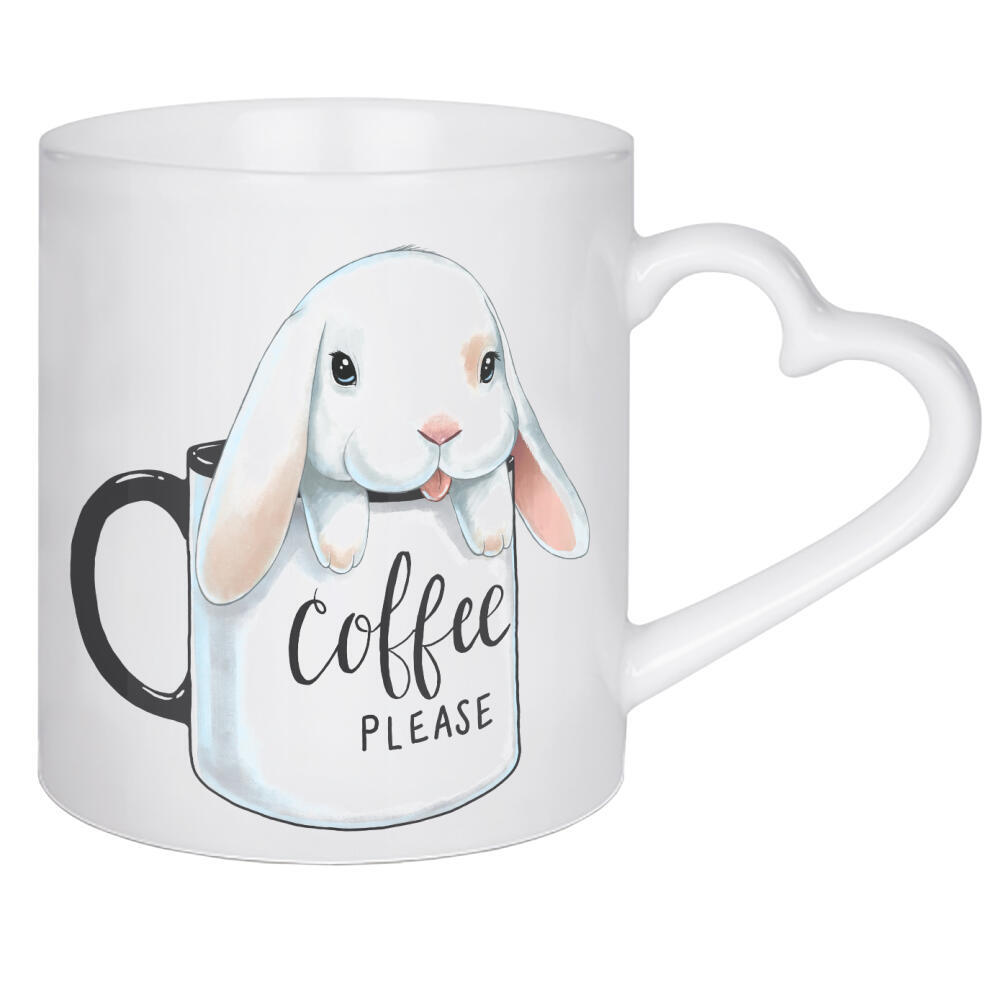 Herztasse "Hase will Kaffee" artboxONE - Tiere,Essen & Trinken