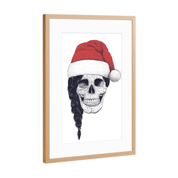 Poster mit Rahmen Kupfer "Christmas skull" artboxONE - Weihnachten