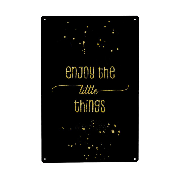 Holzbild "Enjoy the little things | gold" artboxONE - Typografie