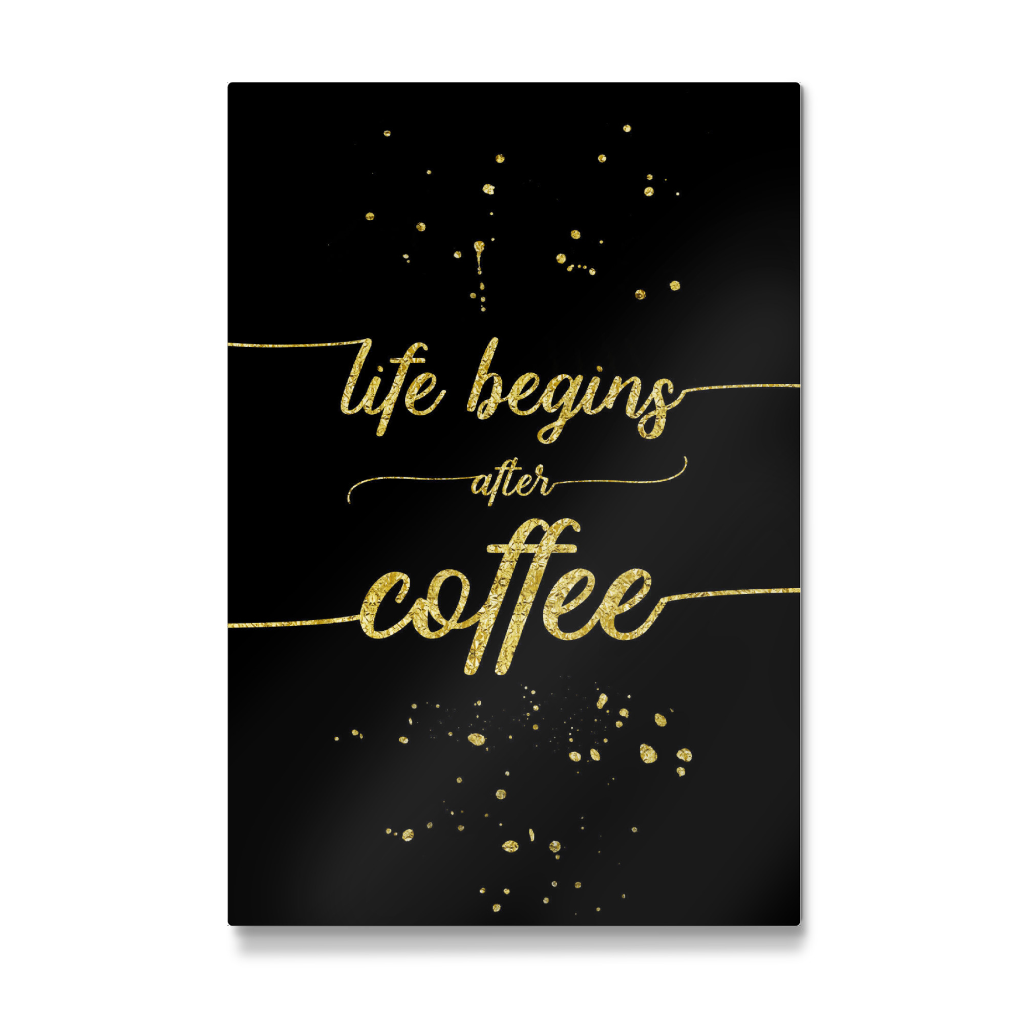 Galerie-Print "Life begins after coffee | gold" 30x20 cm artboxONE