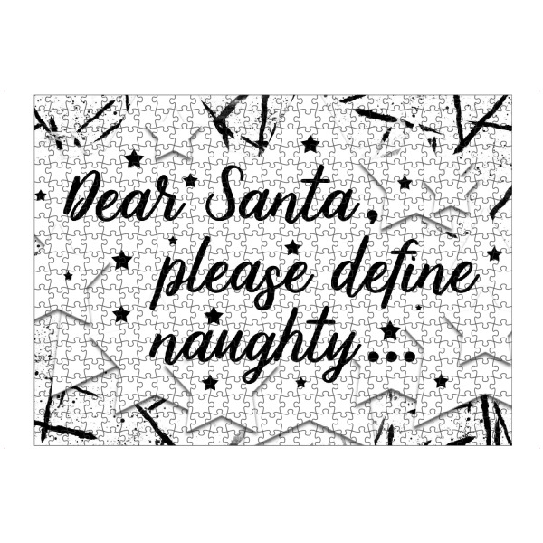 Puzzle Ravensburger "TEXT ART Dear Santa | schwarz" artboxONE - Schwarzweiß,Weihnachten