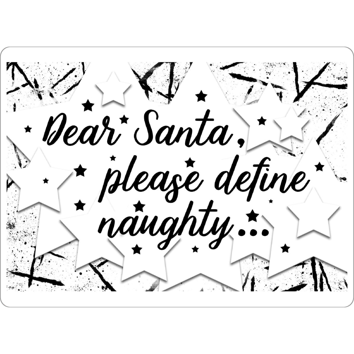 Tischset "TEXT ART Dear Santa | schwarz" artboxONE - Schwarzweiß,Weihnachten